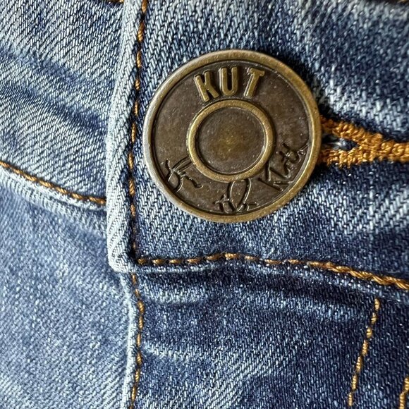 Kut from the Kloth Jeans Womens Size 16 Medium Wash Straight Leg Whiskering - Picture 9 of 15